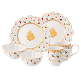 Aparelho de Jantar Natalino Dourado - 6 Peças